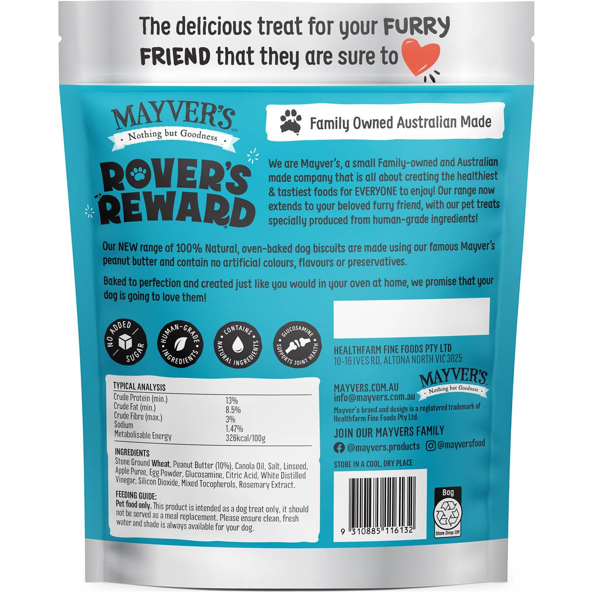 Mayver's Peanut Butter Dog Biscuits 250g Woolworths