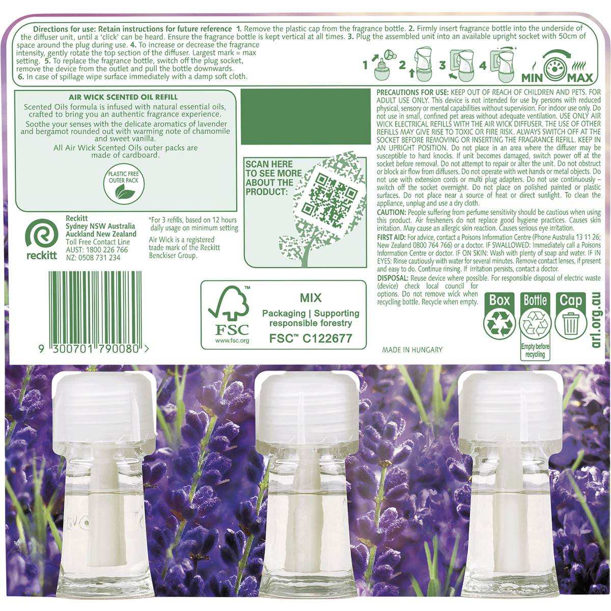 Air Wick Essential Oils Lavender Plugin Diffuser Refill 19ml 3 Pack Woolworths