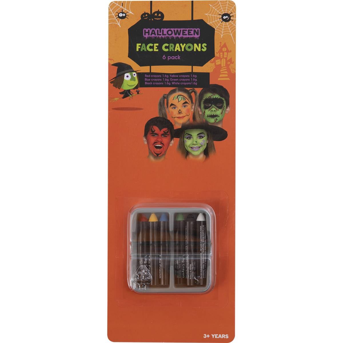 Halloween Make Up Accessories Face Crayons 6 Pack Woolworths