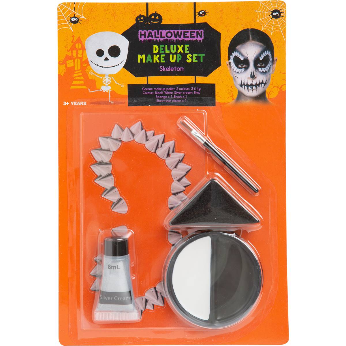 Halloween Deluxe Make Up Set Skeleton Each Woolworths