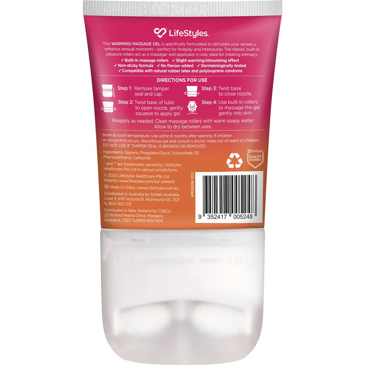 Lifestyles Bliss Warming Massage Roller Gel 120ml Woolworths