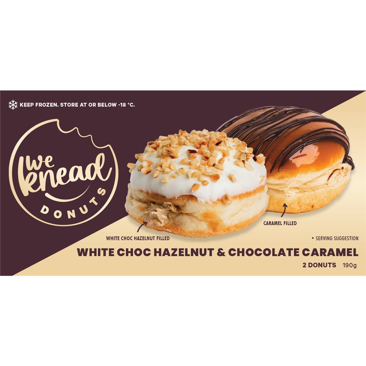 We Knead Donuts White Choc Hazelnut & Choc Caramel 2 Pack Woolworths