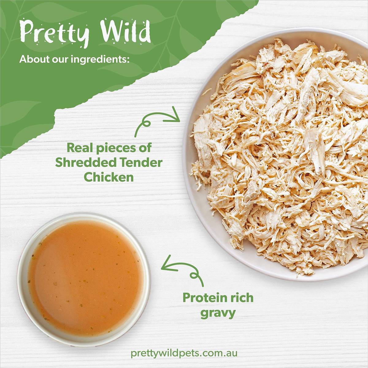 Pretty Wild Dog Food Chicken Shreds In Gravy 100g Woolworths