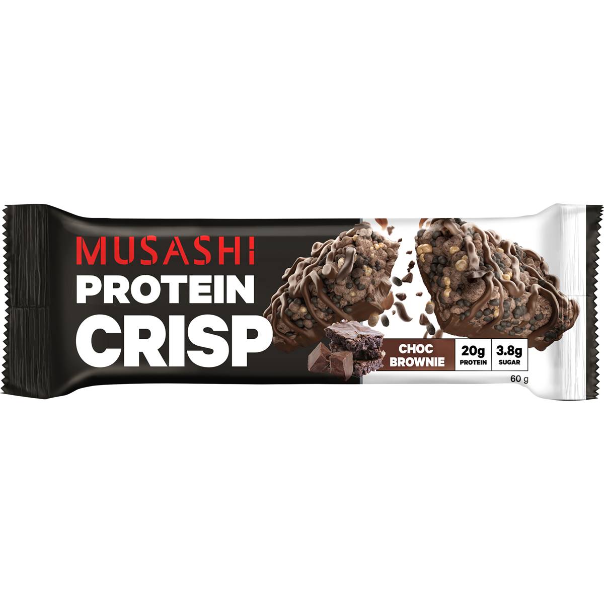 Musashi Protein Crisp Choc Brownie 60g Woolworths