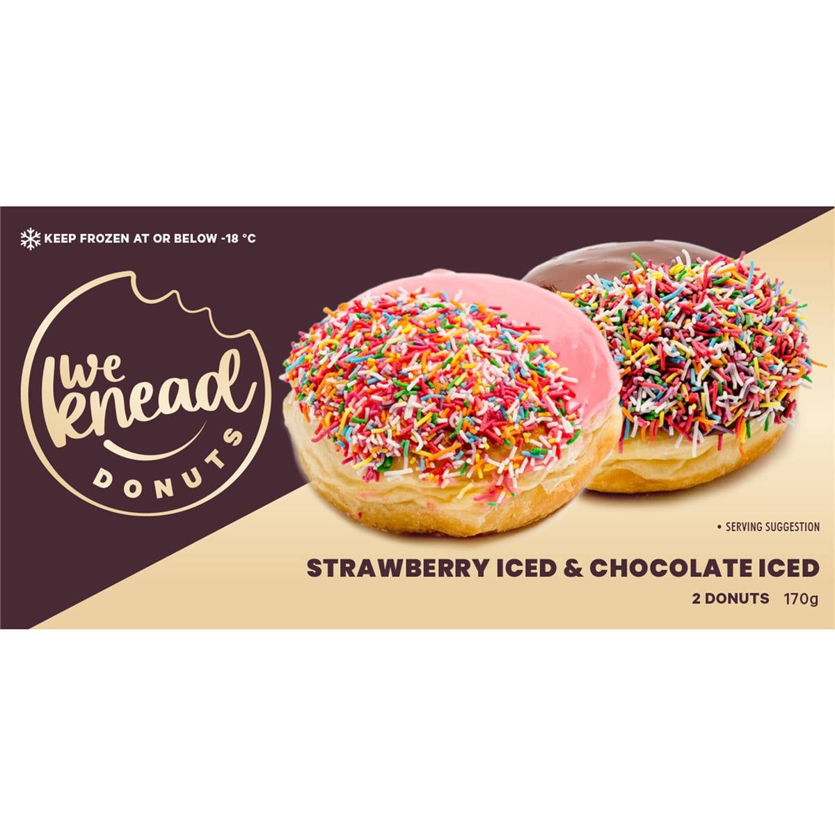 We Knead Donuts Chocolate Iced & Strawberry Iced 2 Pack Woolworths