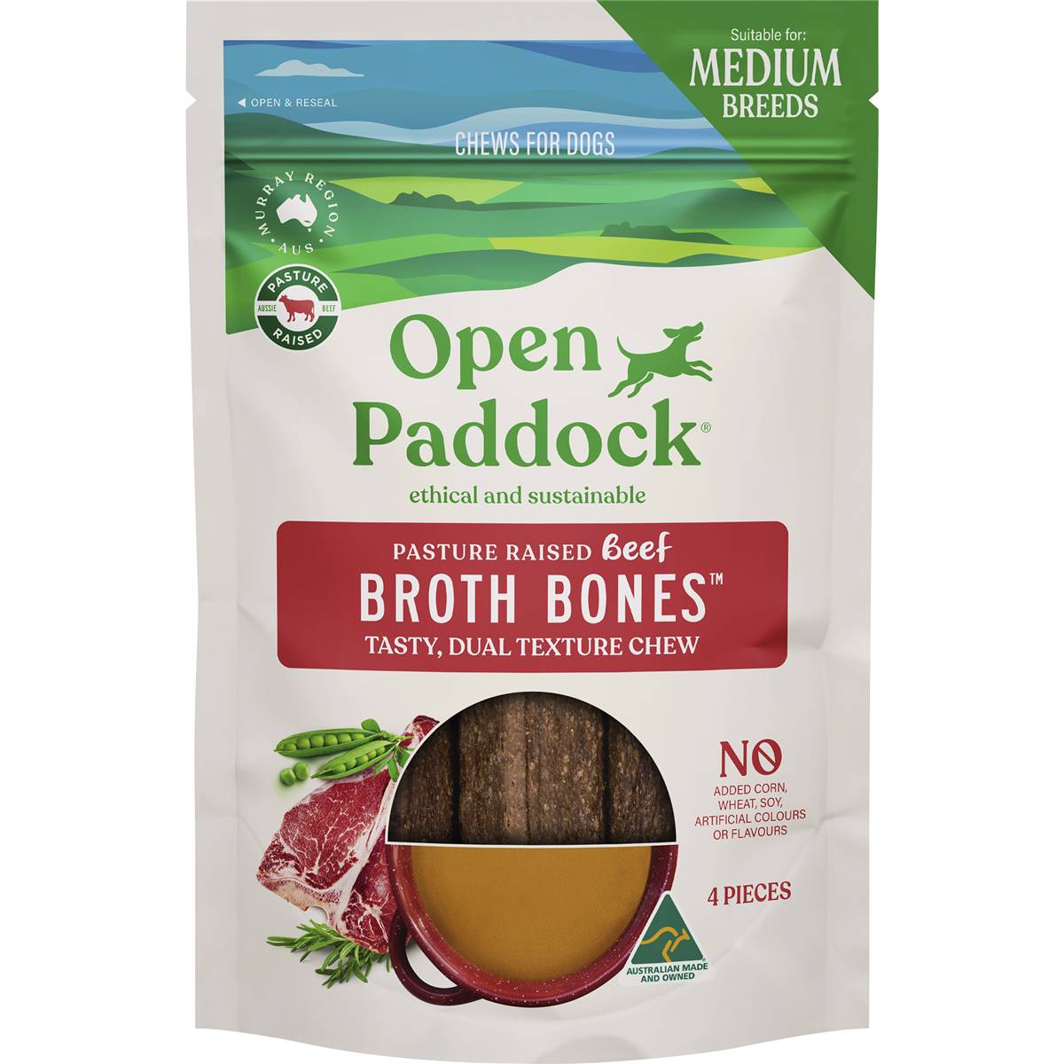 Open Paddock Beef Bone Broth Dog Treat Medium 4 Pack Woolworths Open Paddock Beef Bone Broth Dog Treat Medium 4 Pack Woolworths