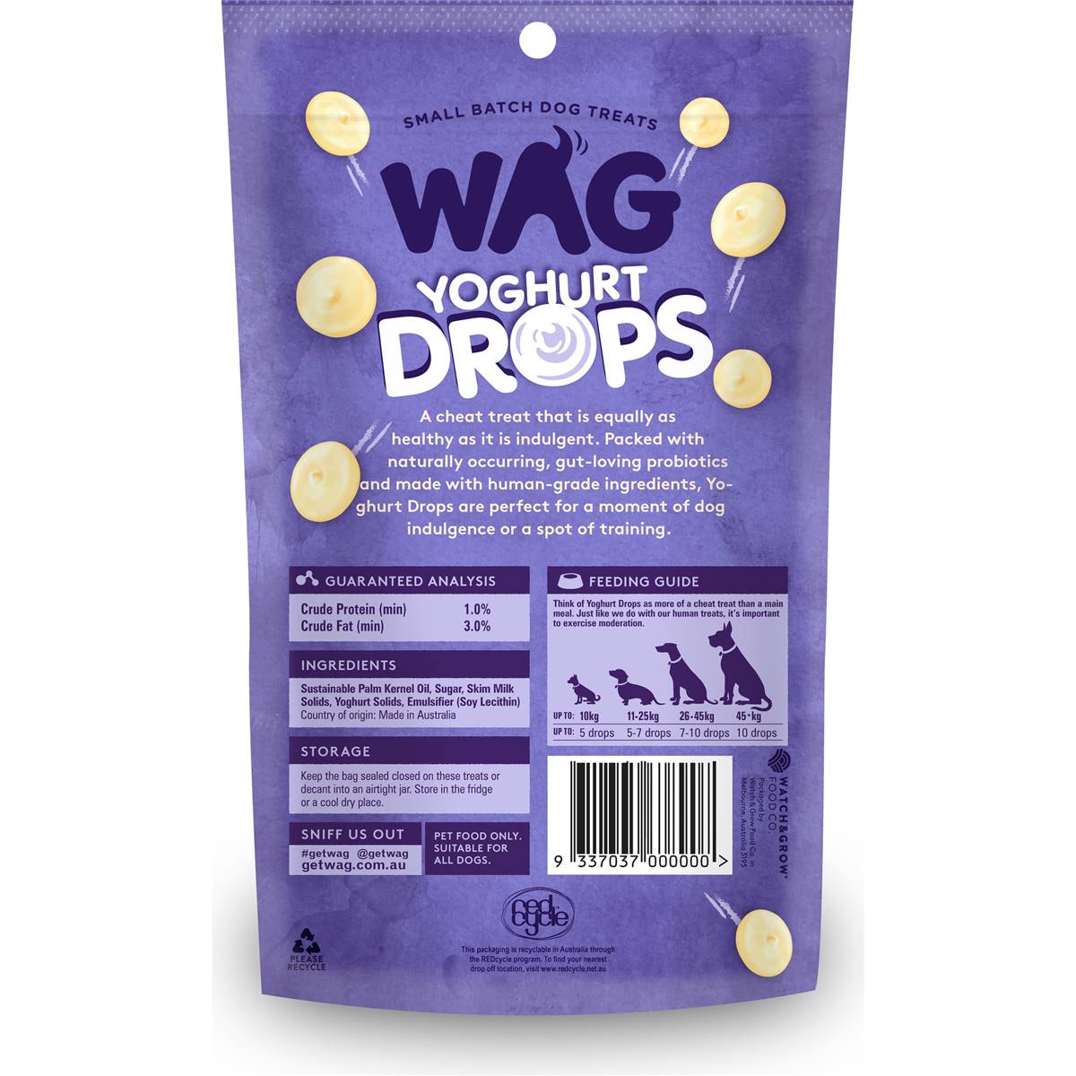 Wag Dog Treat Yoghurt Drops Vanilla 150g Woolworths