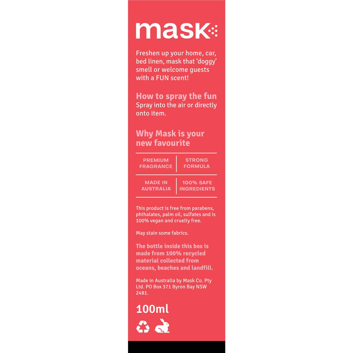 Mask Air Freshener Strawberry Smoothie 100ml | Woolworths