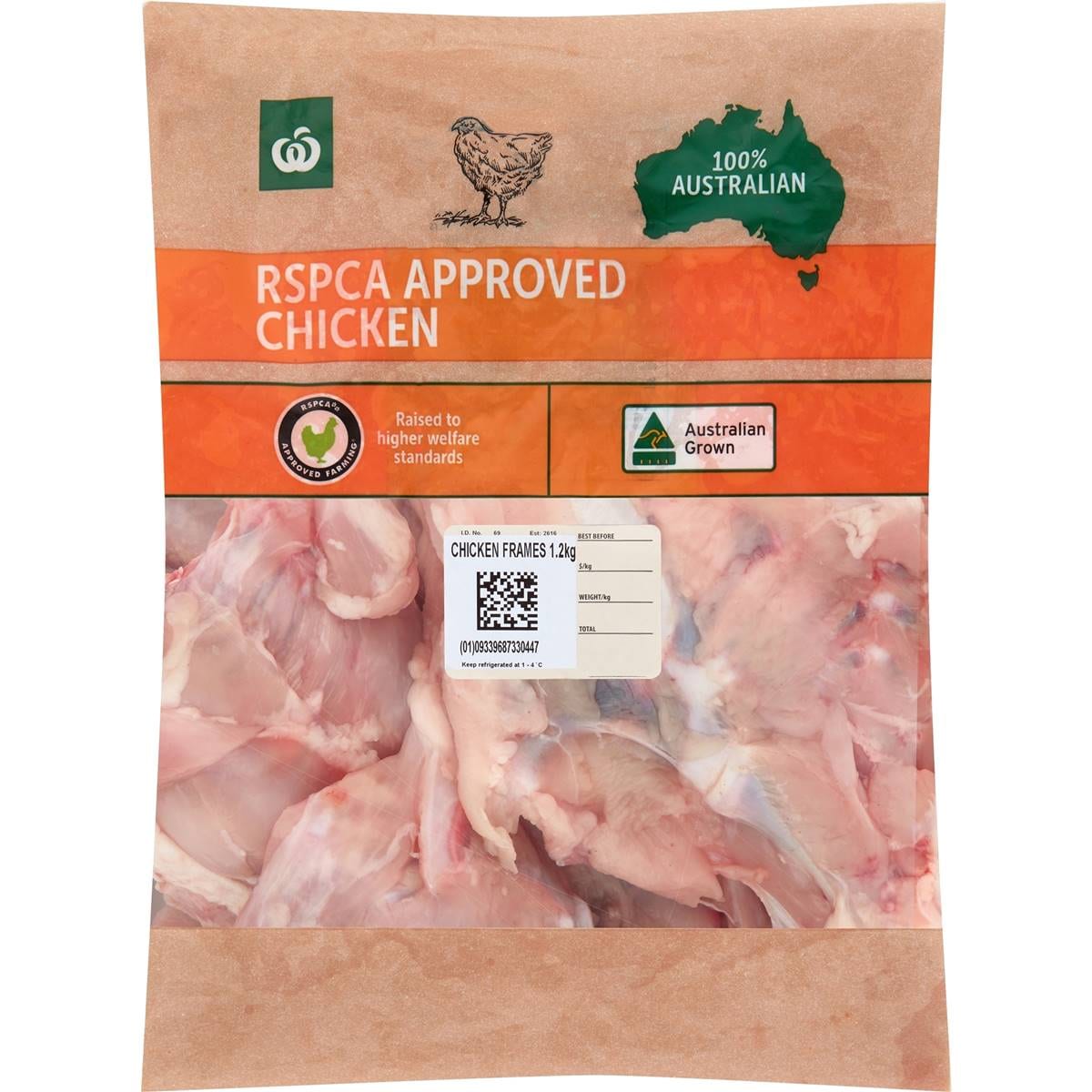 Woolworths RSPCA Approved Chicken Frames 1.2kg