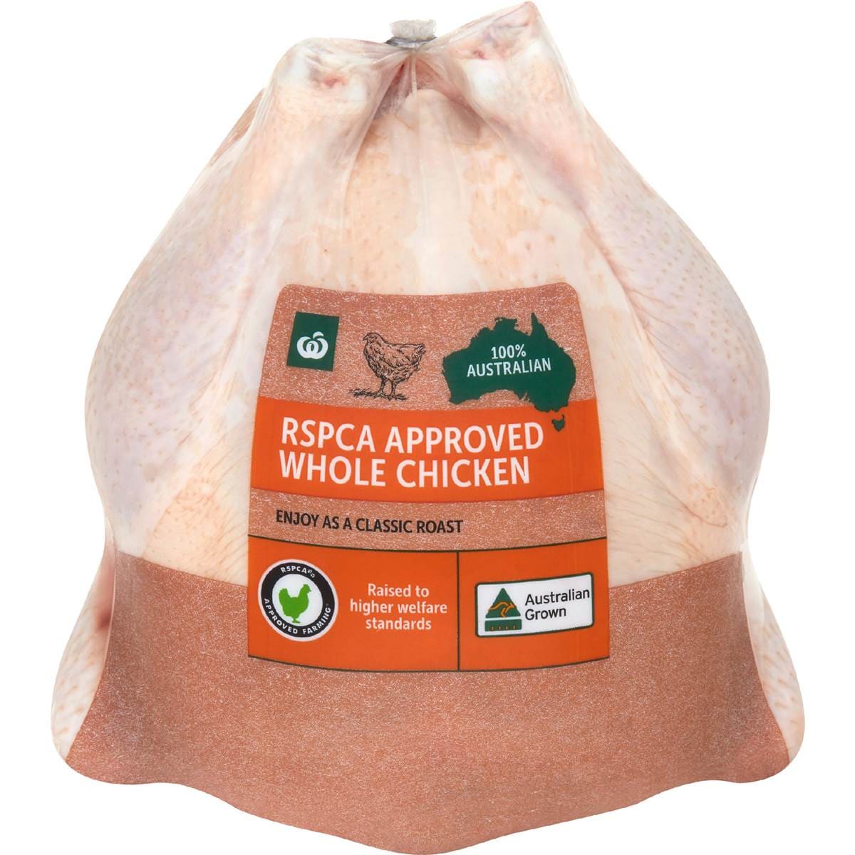 Woolworths RSPCA Approved Chicken Whole Plain 1.4kg - 2.85kg