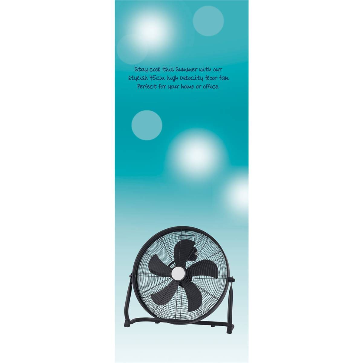 Adesso High Velocity Floor Fan 45cm Black Each Woolworths