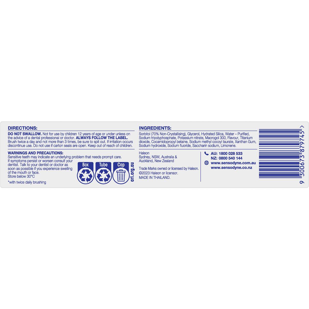 Sensodyne Complete Care Cool Mint Sensitivity Toothpaste 100g | Woolworths