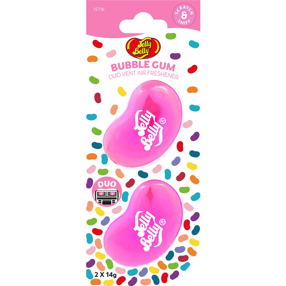 Jelly Belly Duo Vent Air Freshener Bubble Gum