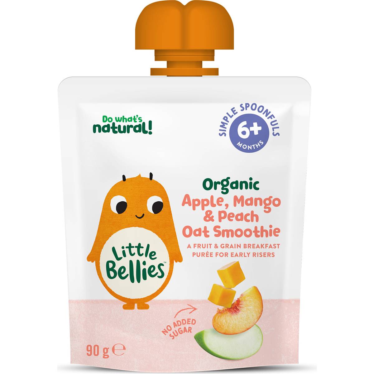 Little Bellies Organic Apple Mango & Peach Oat Smoothie Baby Food Pouch ...