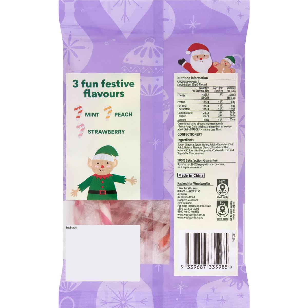 Woolworths Christmas Candy Canes Mixed Flavours 30 Pack Woolworths