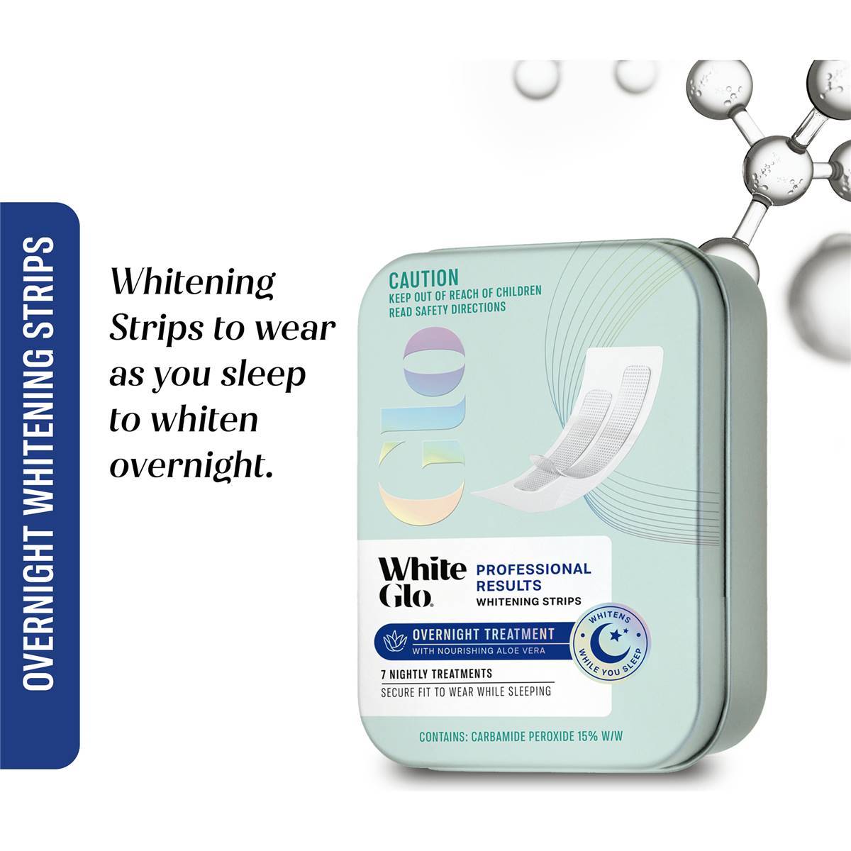 White Glo Overnight Treatment Whitening Strips 7 Pack Woolworths