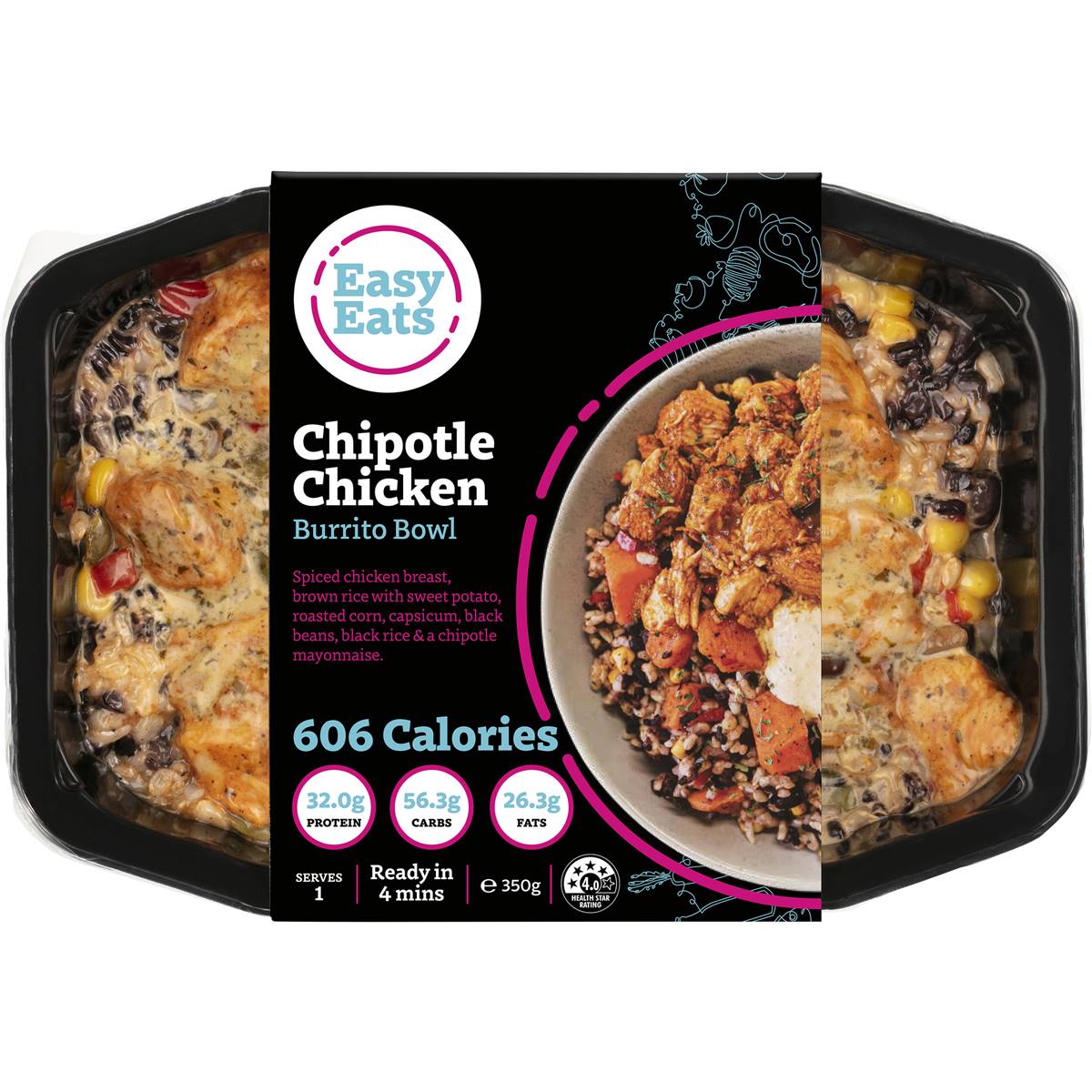 Easy Eats Chicken Burrito Bowl 350g Woolworths