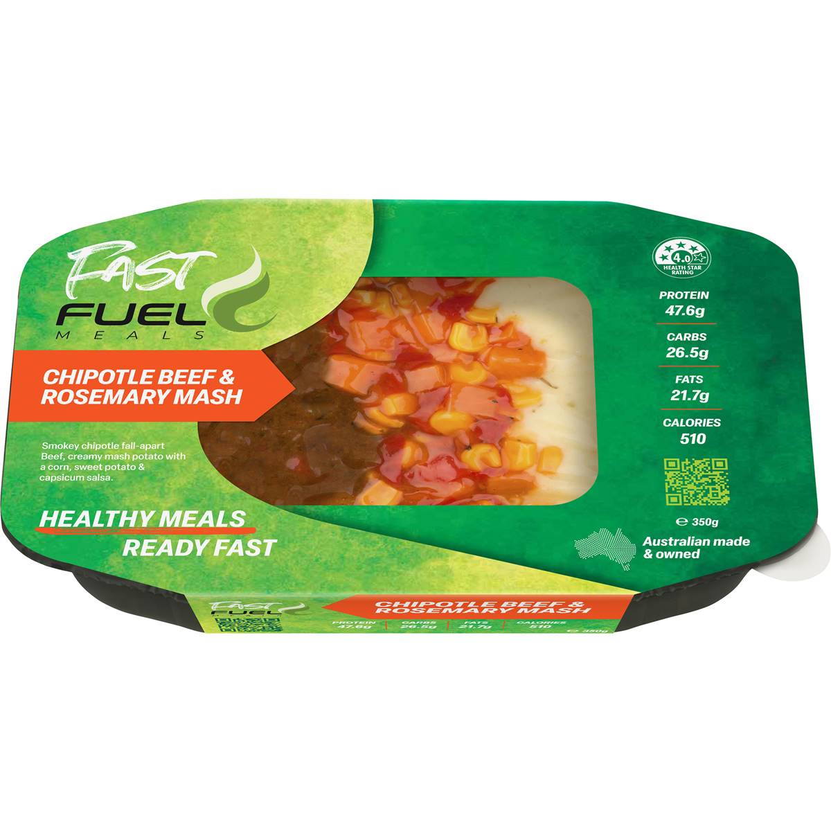 Fast Fuel Meals Smokey Beef & Mash 350g Woolworths