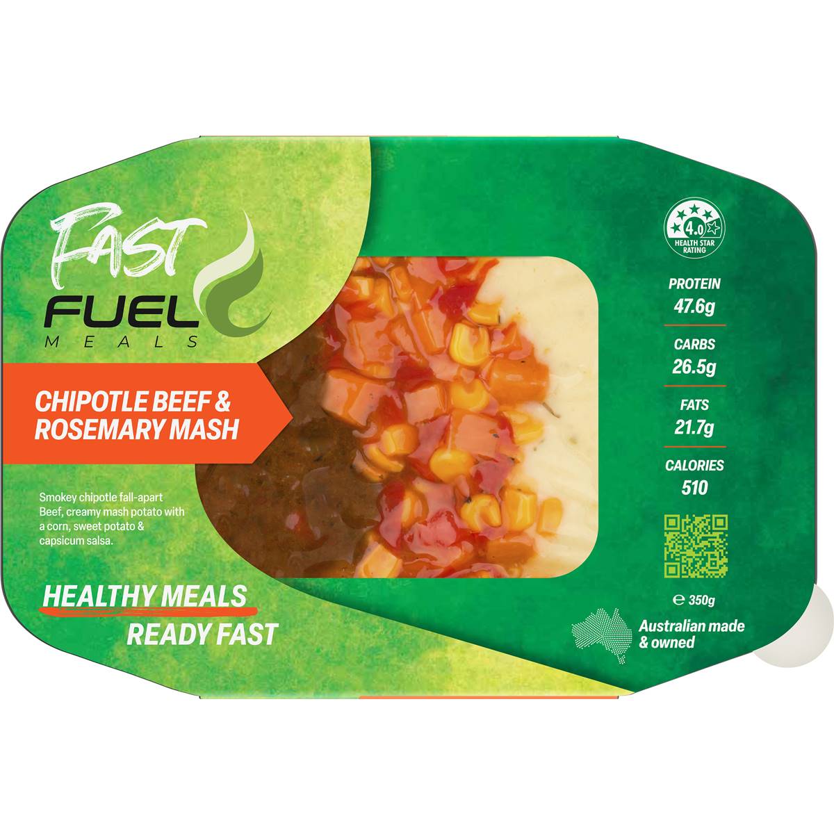 Fast Fuel Meals Smokey Beef & Mash 350g Woolworths