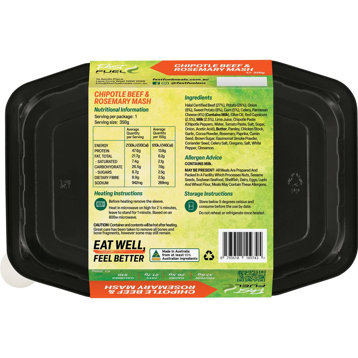 Fast Fuel Meals Smokey Beef & Mash 350g Woolworths