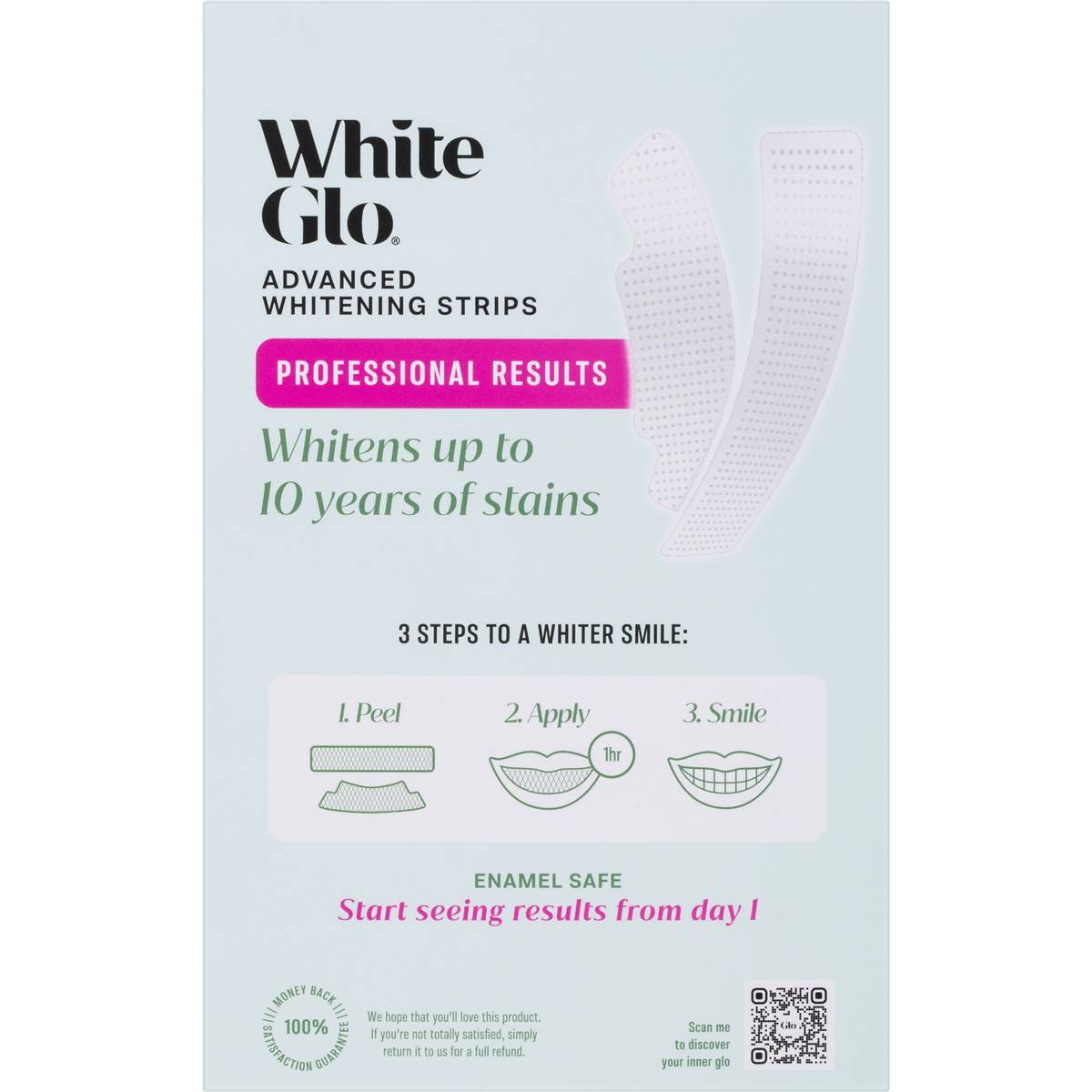 White Glo Advanced Whitening Strips 10 Pack | Woolworths