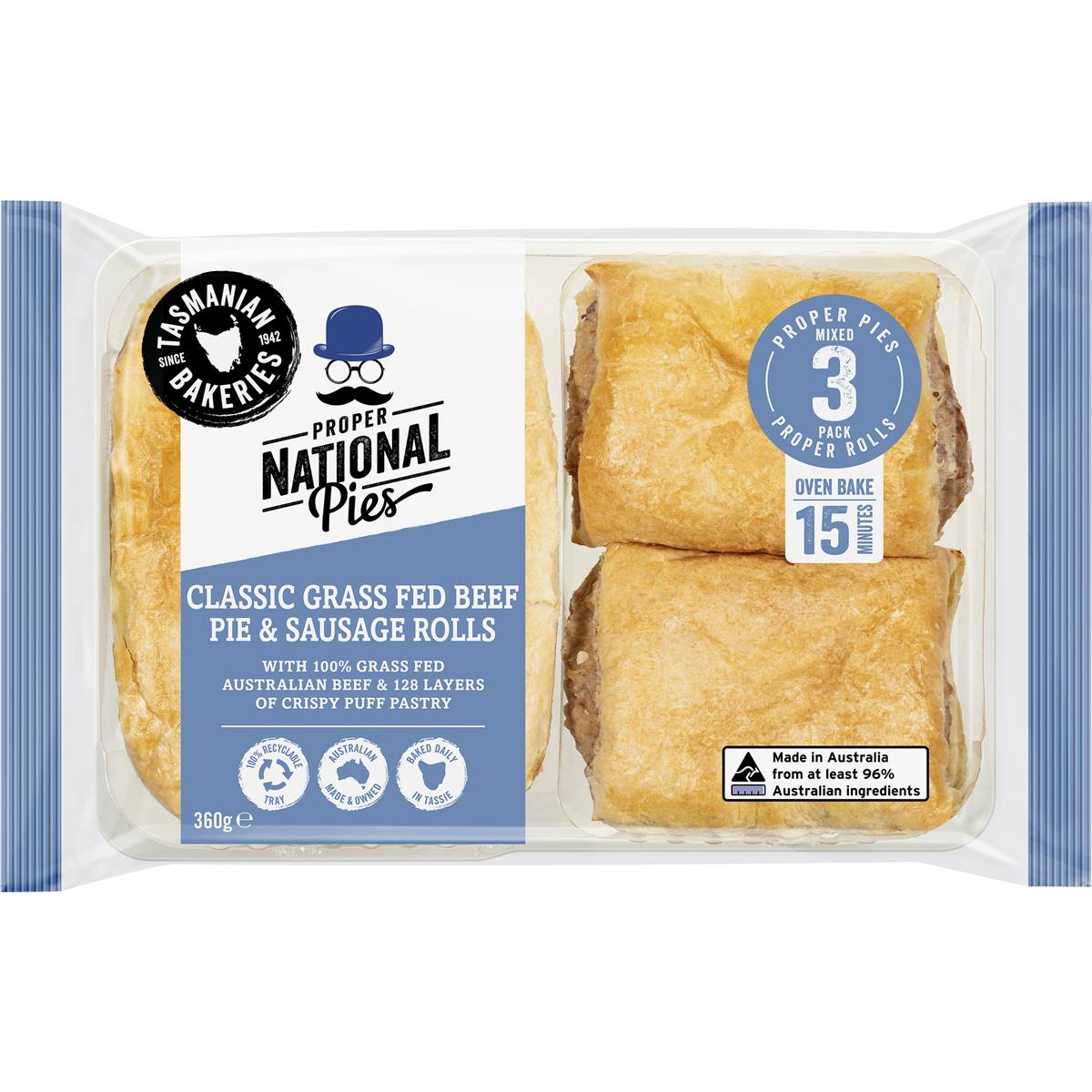 National Pies Classic Beef Pie & Sausage Rolls 360g Woolworths