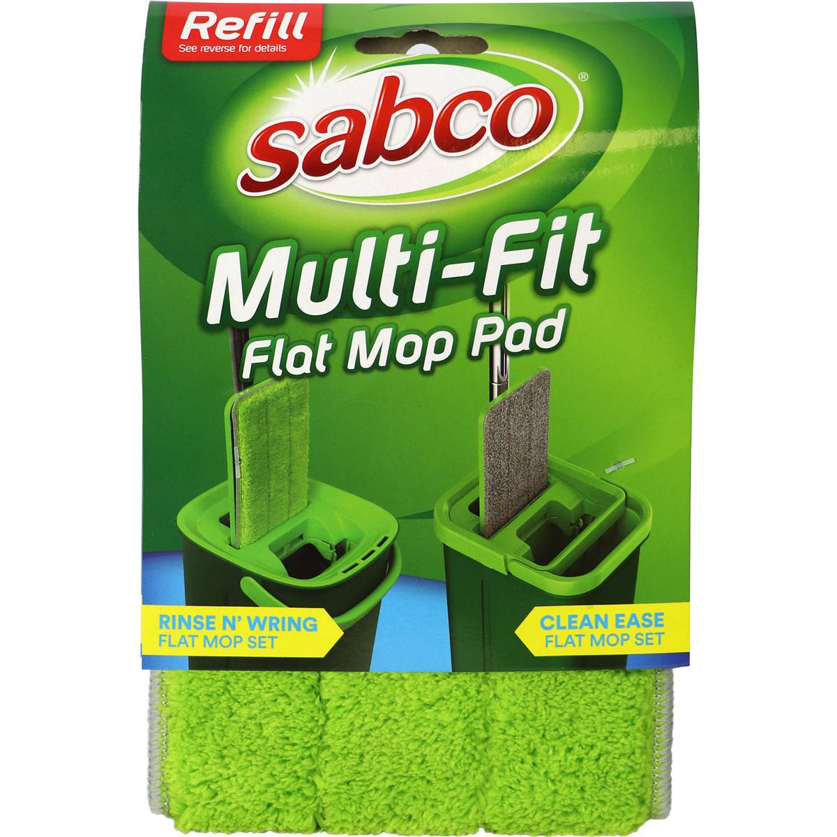 Sabco Multi Fit Flat Mop Pad Refill Each Woolworths