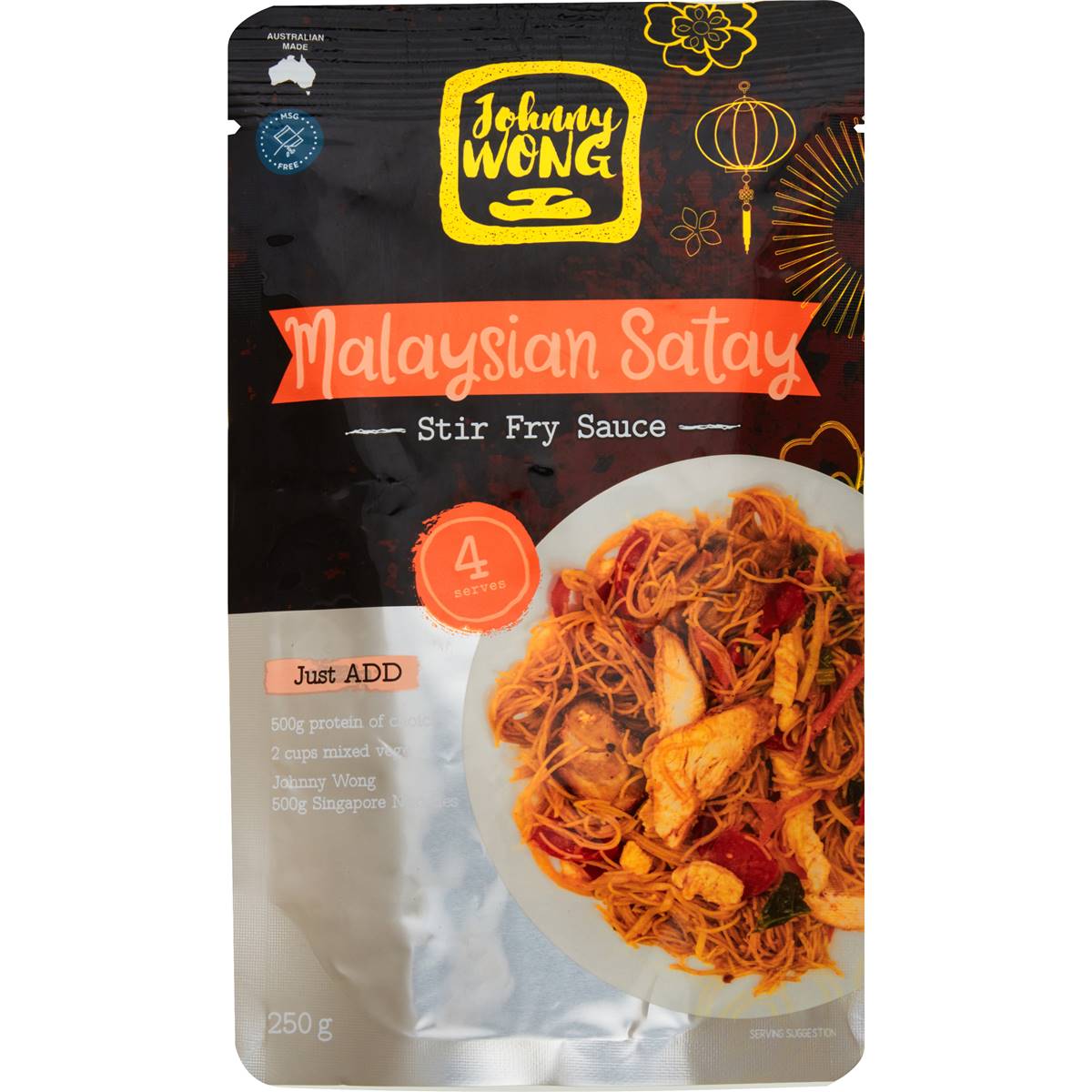 Johnny Wong Malaysian Satay Stir Fry Sauce 250g Woolworths