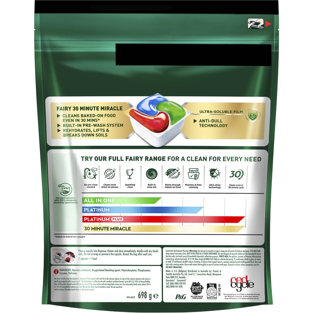 Fairy 30 Minute Miracle Dishwasher Tablets 45 Pack Woolworths