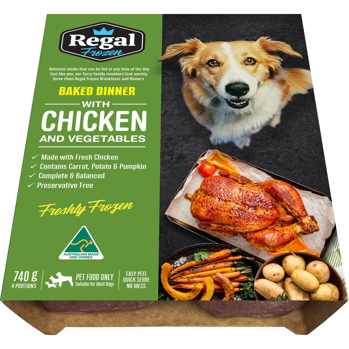 Regal Baked Dinner Dog Food Chicken & Vegetables 740g