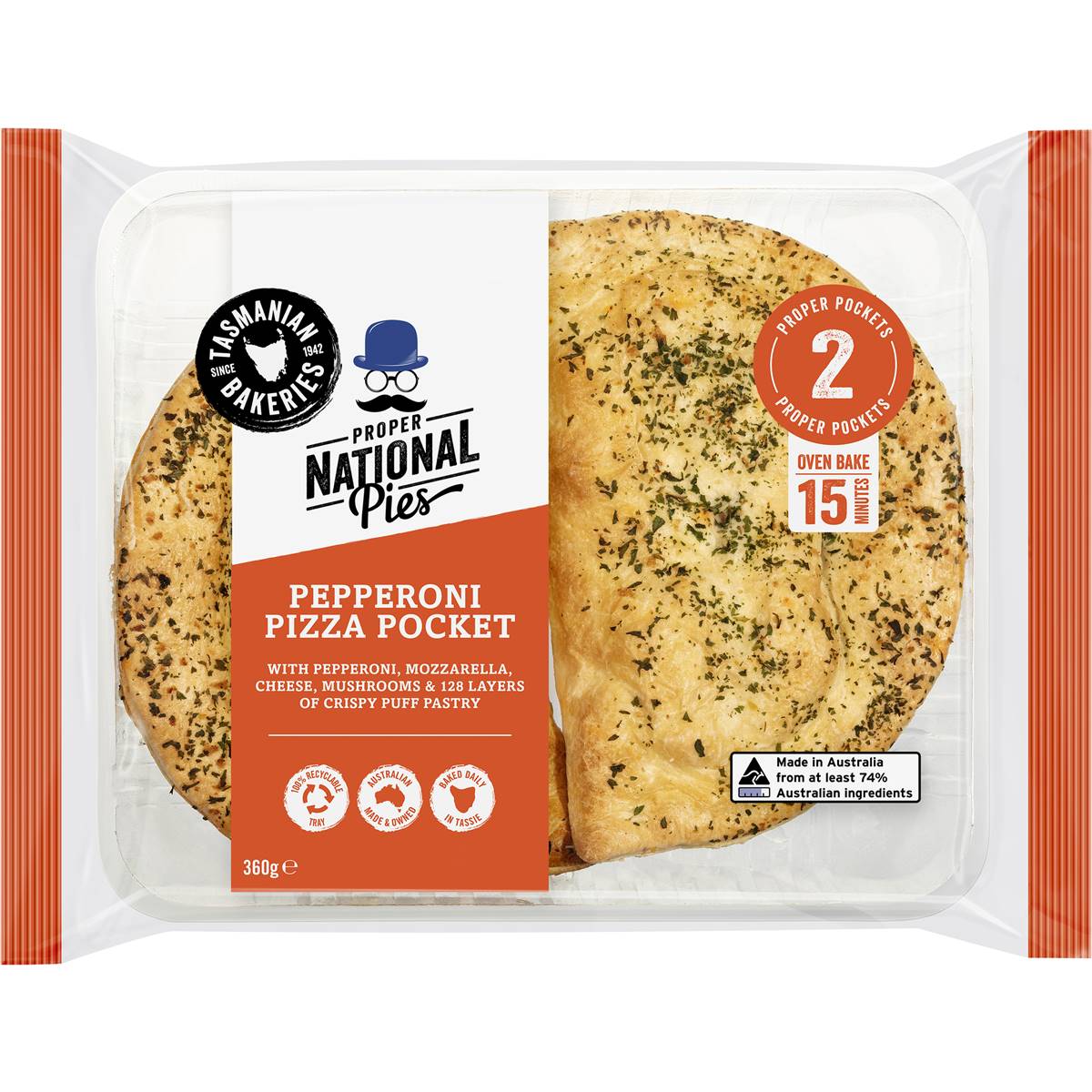 National Pies Pepperoni Pizza Pocket 360g Woolworths
