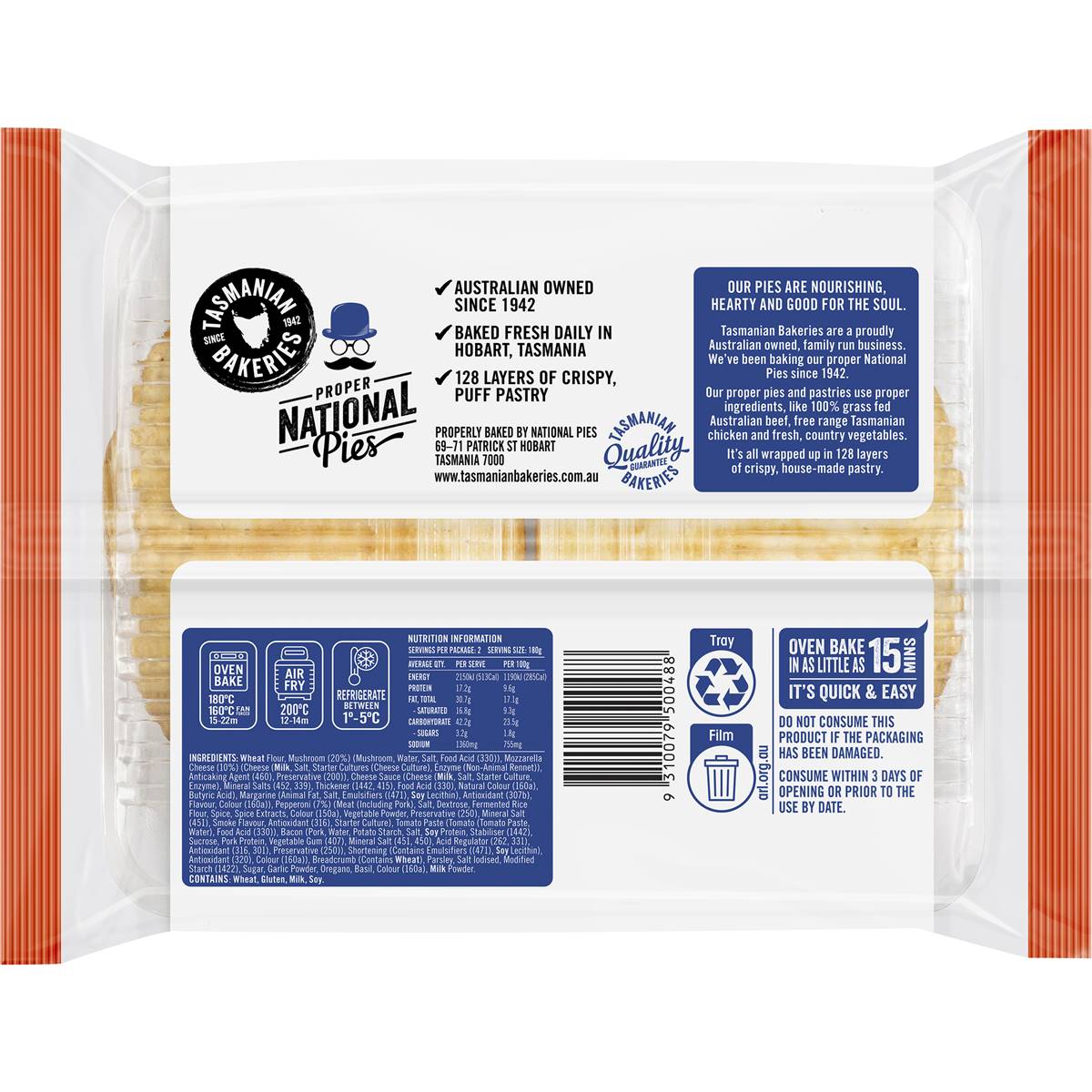 National Pies Pepperoni Pizza Pocket 360g Woolworths