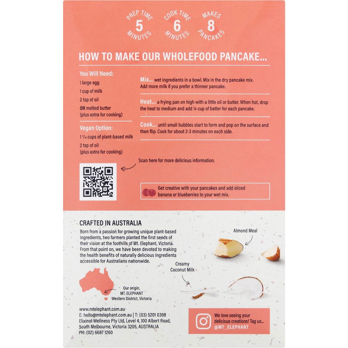 Mt Elephant Buttermylk Wholefood Pancake Mix 230g Woolworths