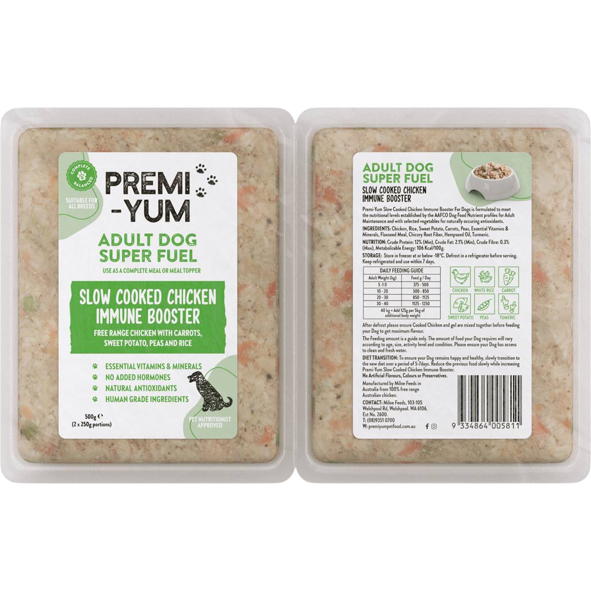Premiyum Slow Cooked Chicken Dog Food 250g X 2 Pack Woolworths