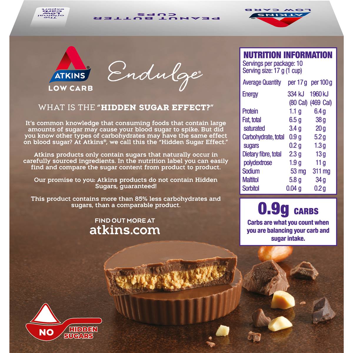 Atkins Endulge Peanut Butter Cups 10 Pack Woolworths