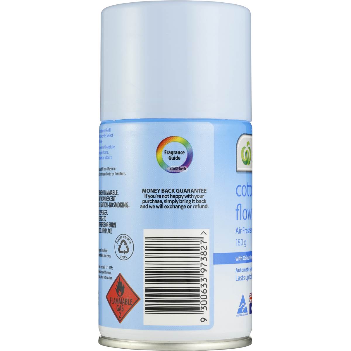 Woolworths Select Automatic Spray Air Freshener Cotton Refill 180g
