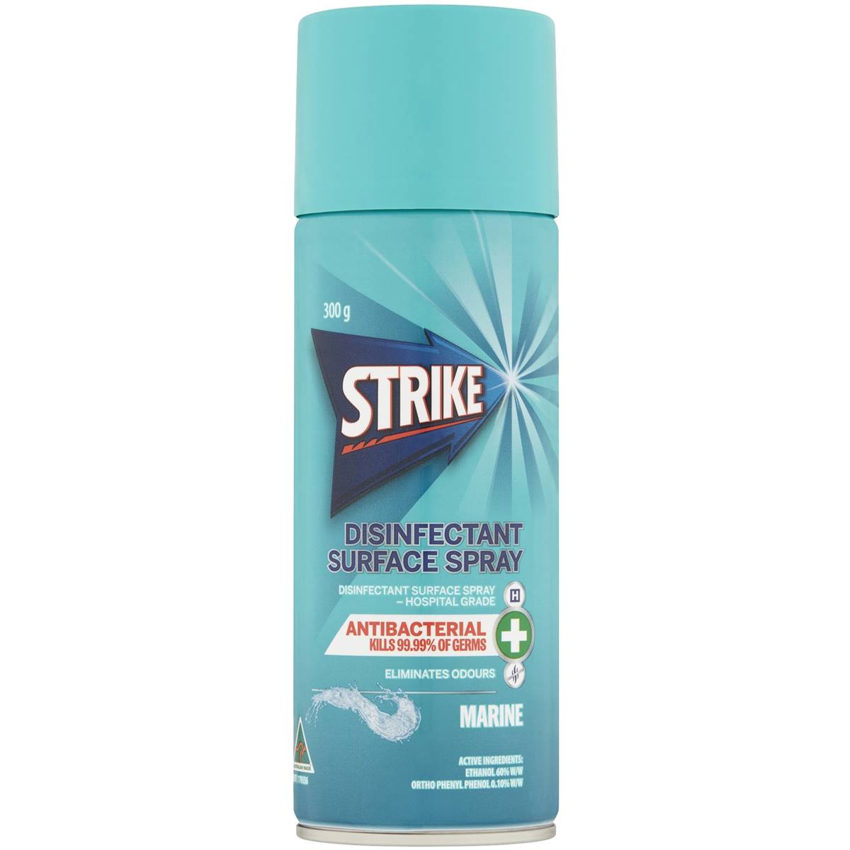 Strike Aerosol Disinfectant Hospital Grade Marine Fresh 300g | Woolworths