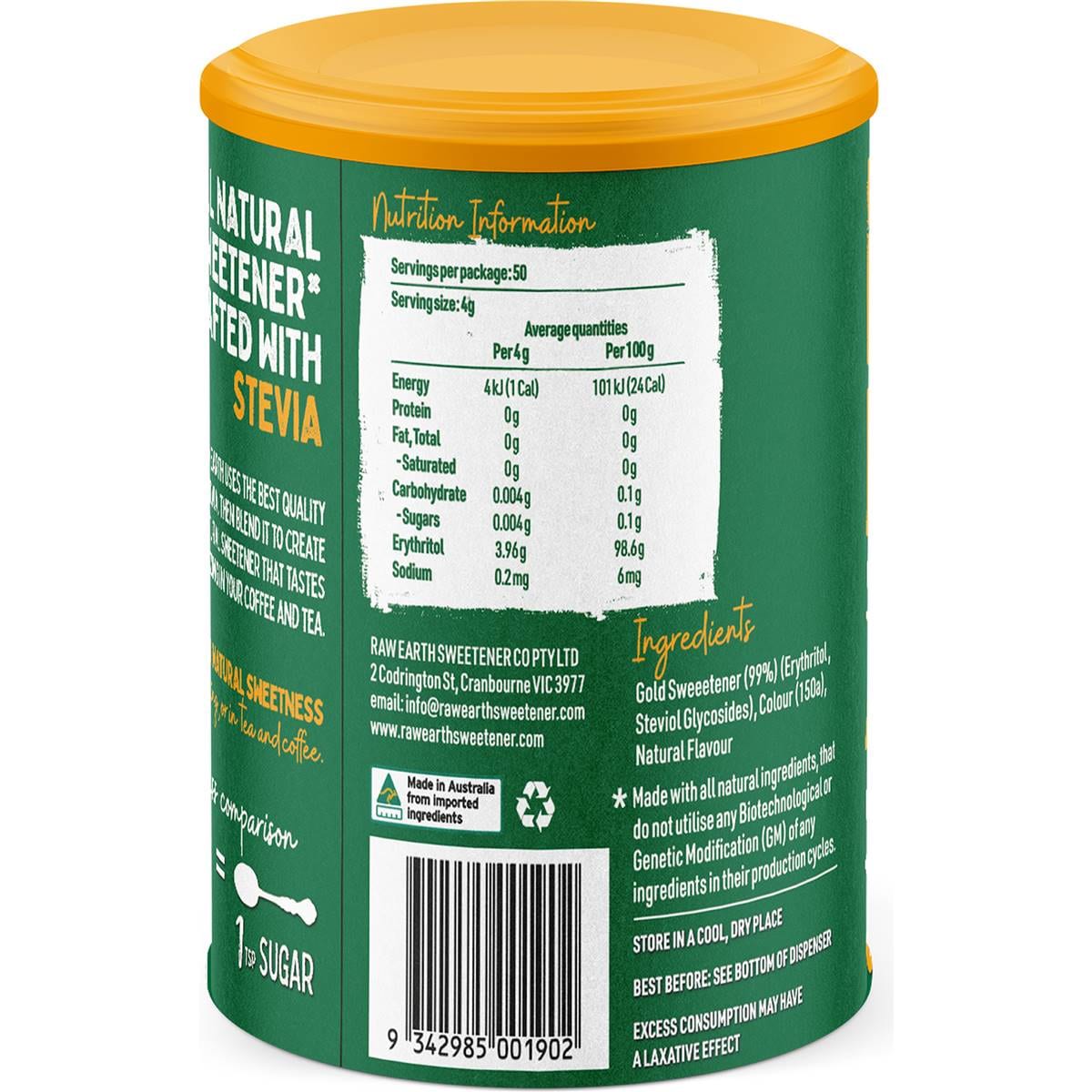 Raw Earth Sweetener Co Brown Stevia 200g Woolworths