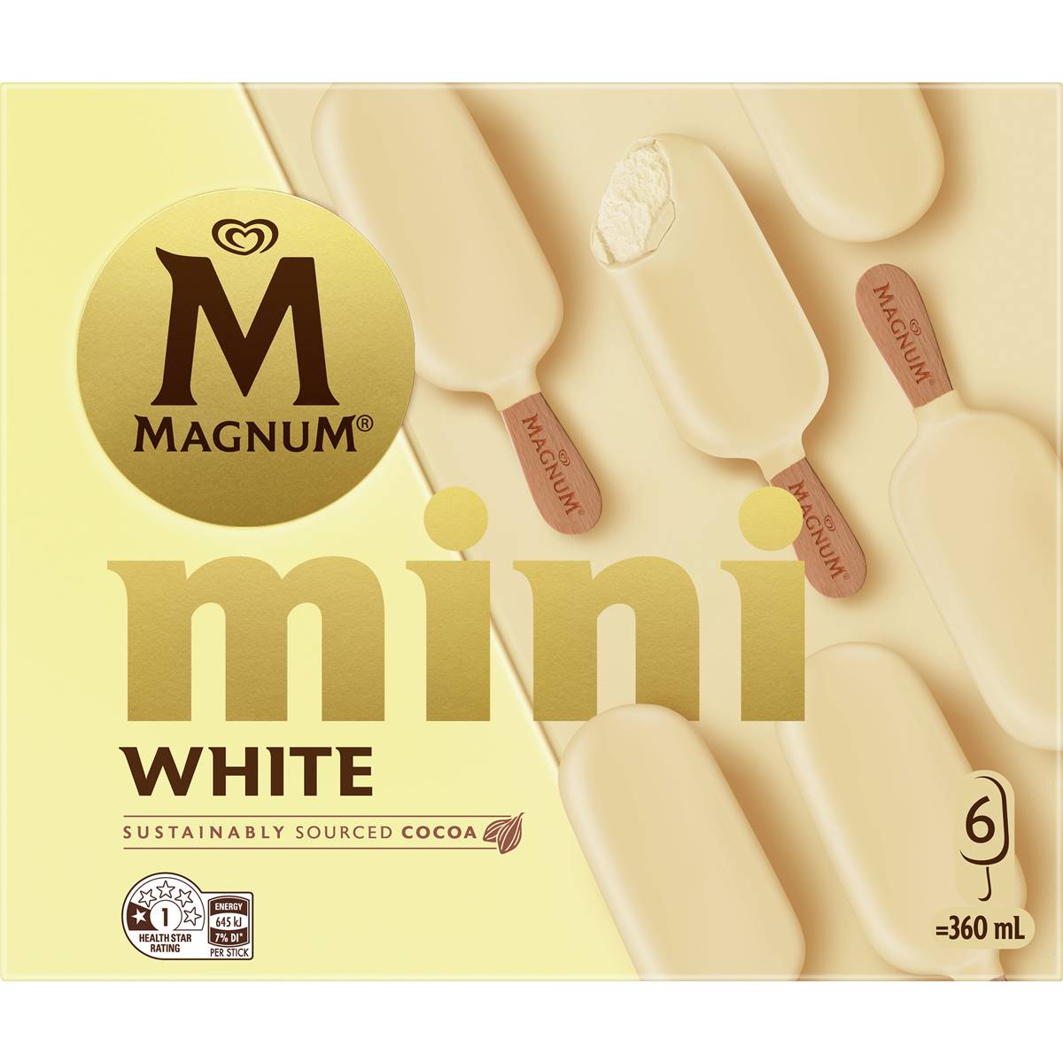 Magnum Mini White Ice Cream Sticks 6 pack