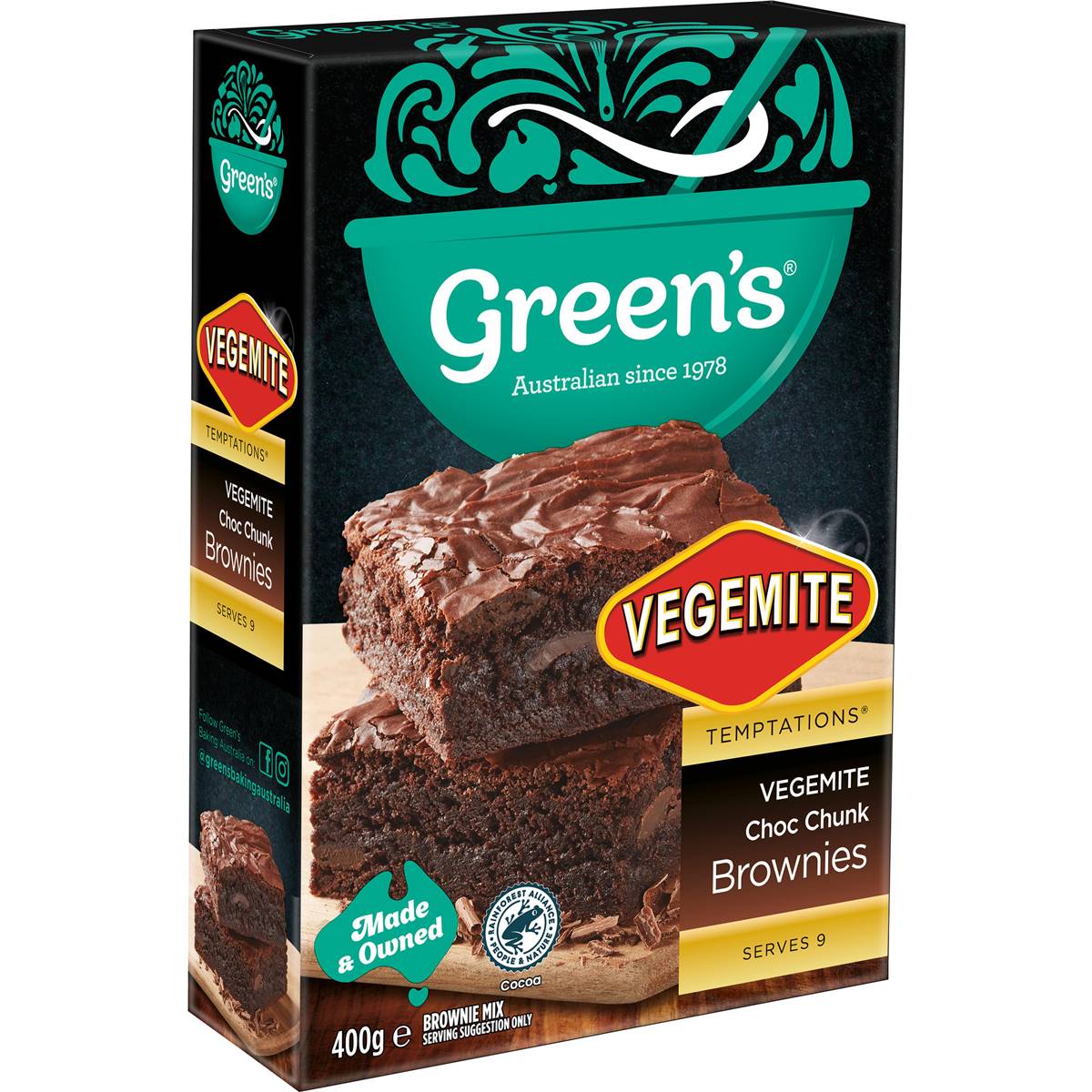 Green's Vegemite Choc Chunk Brownie Mix