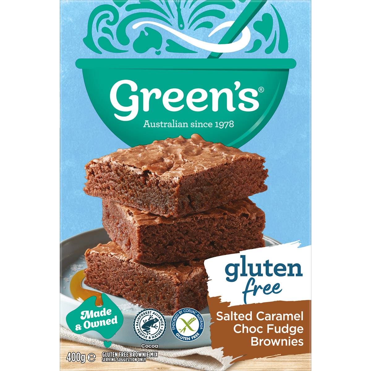 Green s Gluten Free Salted Caramel Choc Fudge Brownie Mix 400g Woolworths Green s gluten free salted caramel choc fudge brownie mix 400g woolworths