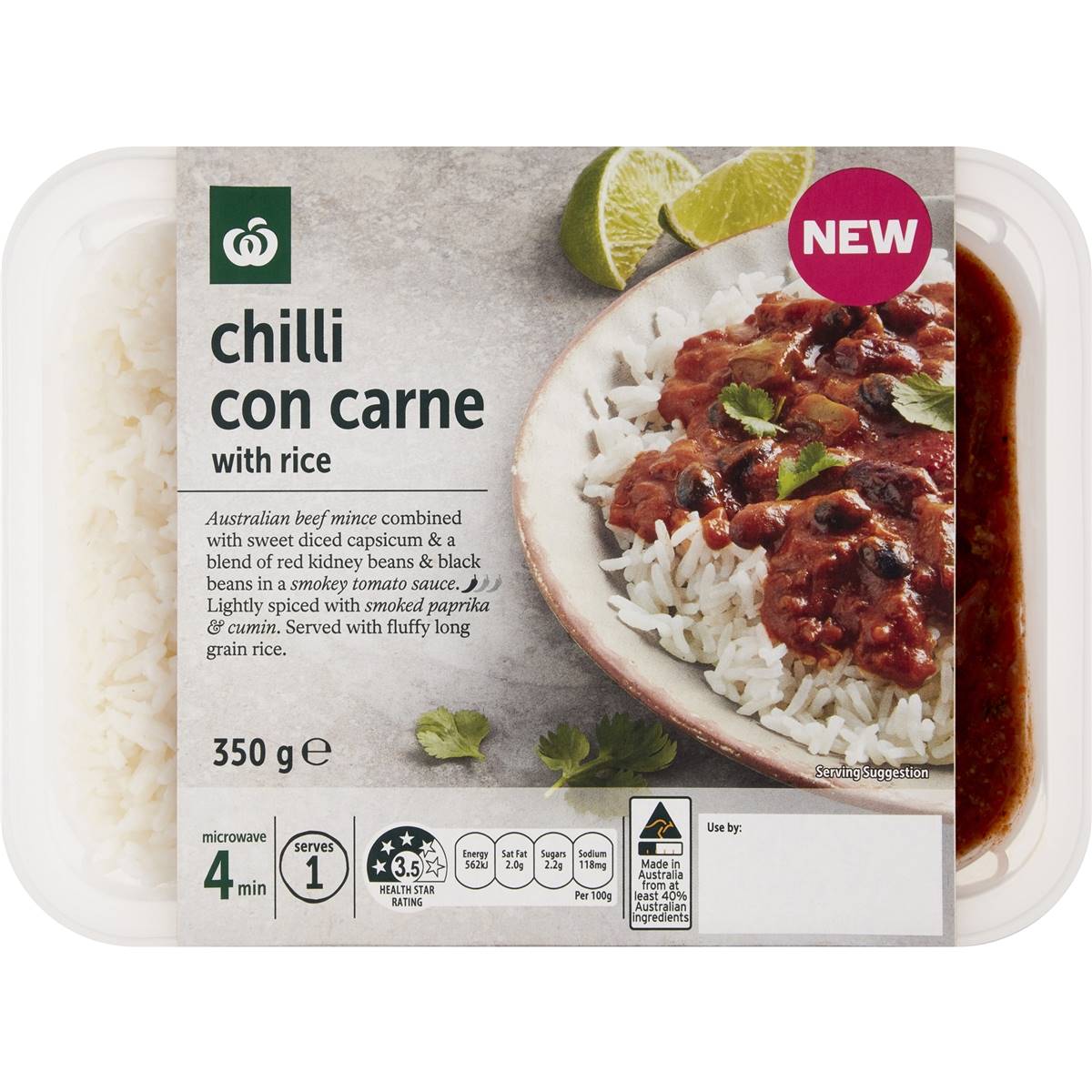 Woolworths Chilli Con Carne & Rice 350g | Woolworths