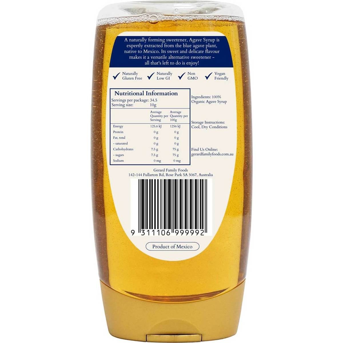 Gerard Family Foods Agave Syrup 345g | Woolworths