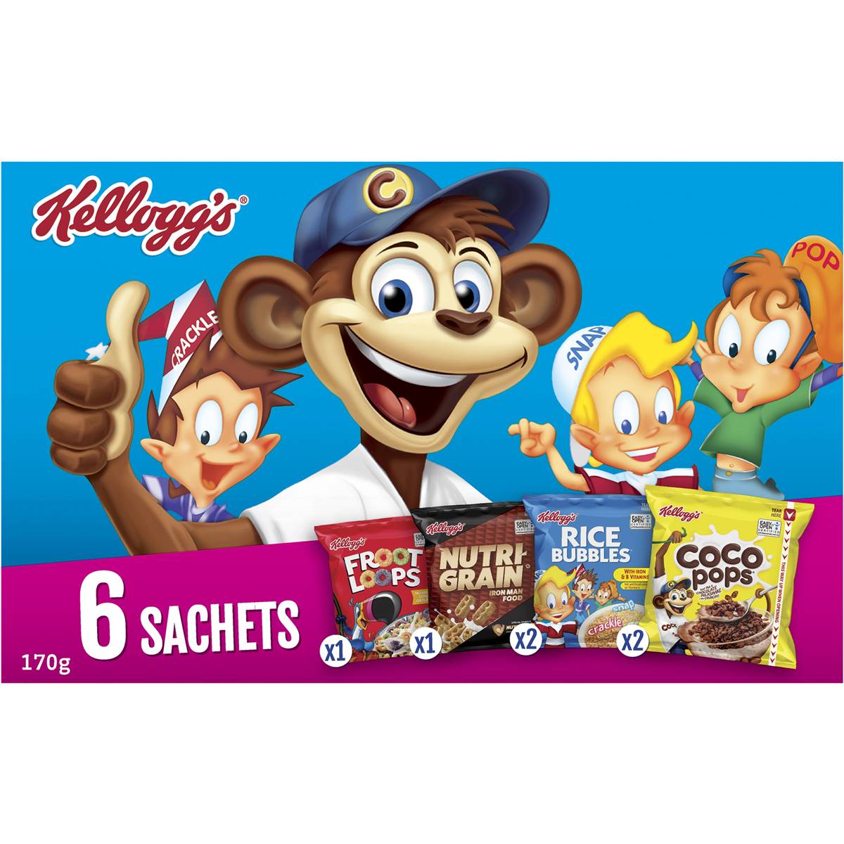 Kellogg's Fun Pack Assorted Cereals 6pk 170g Woolworths