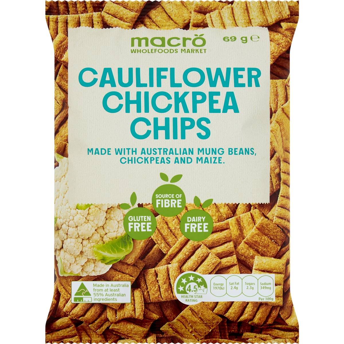 Macro Wholefoods Market Cauliflower Chickpea Chips 69g Woolworths