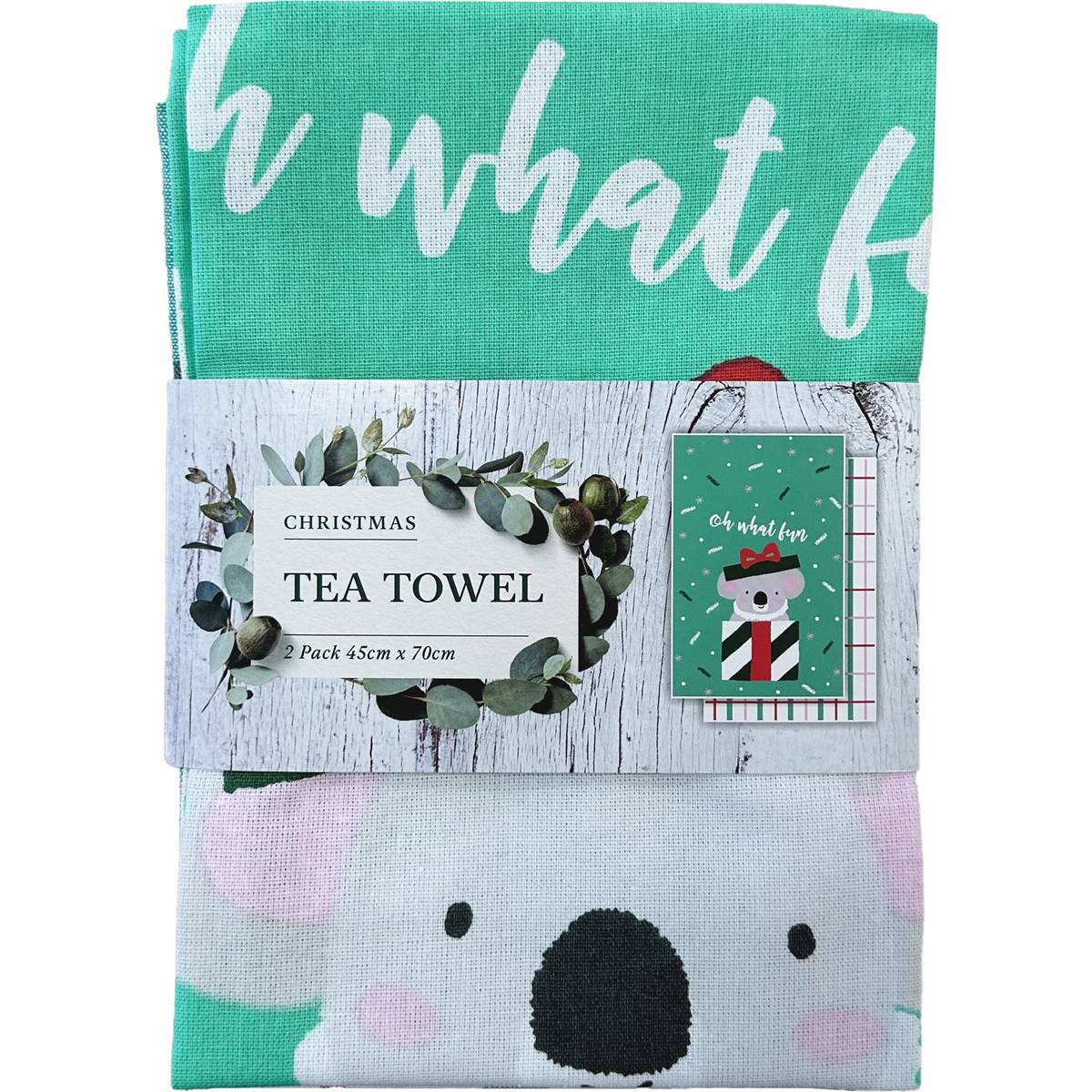 Christmas Printed Tea Towel Koala