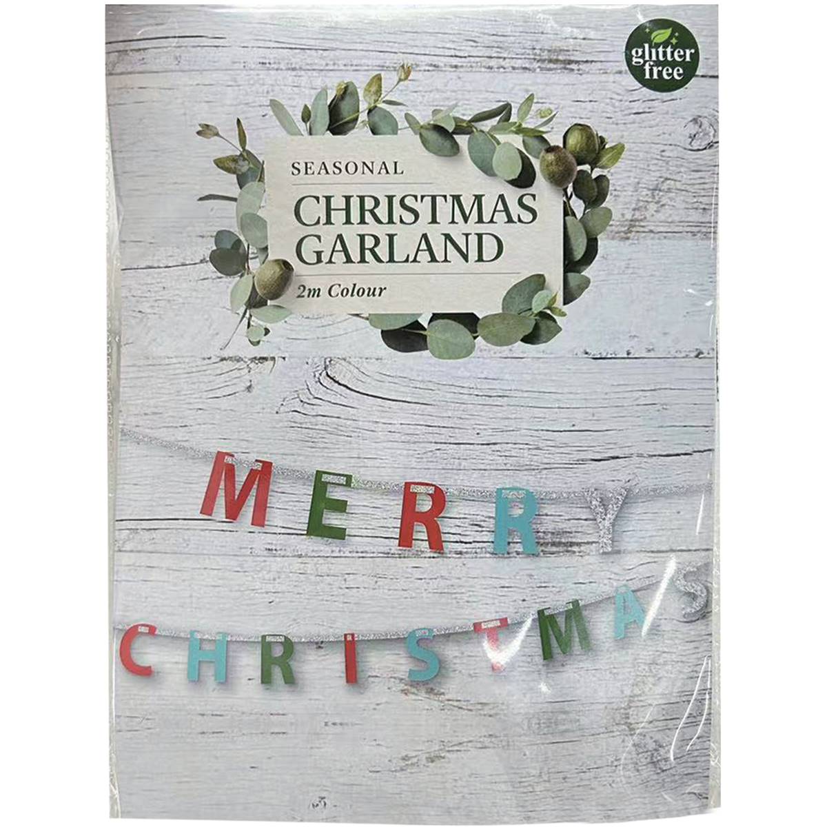 Christmas Merry Christmas Garland Silver