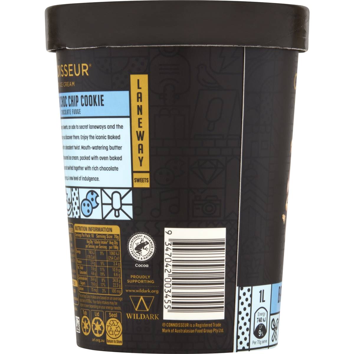 Connoisseur Baked Choc Chip Cookie Chocolate Fudge 1l Woolworths