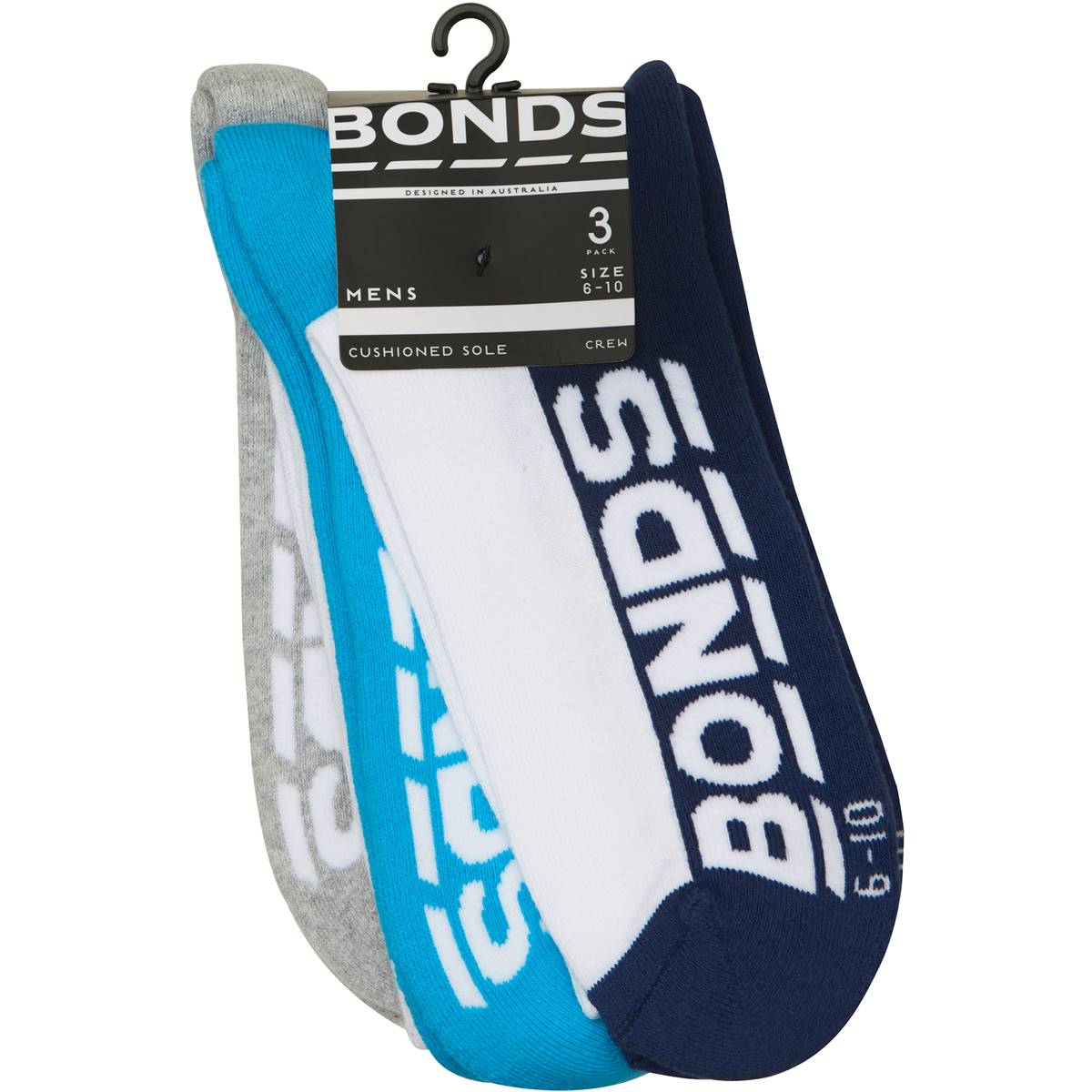 Bonds Mens Socks Logo Crew Size 610 2pk Woolworths