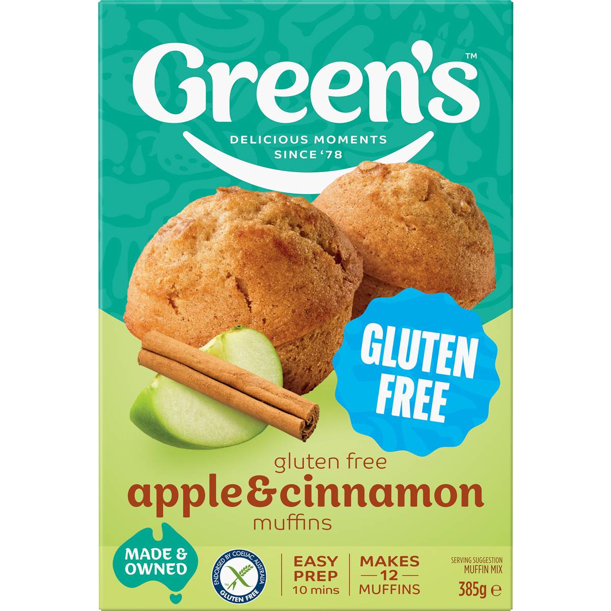 Green s Gluten Free Apple Cinnamon Muffin Mix 385g Woolworths Green s gluten free apple cinnamon muffin mix 385g woolworths